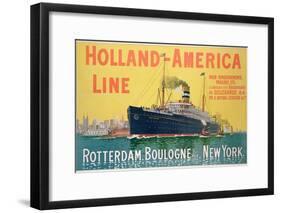 Poster Advertising 'Holland-America Line'-French School-Framed Giclee Print