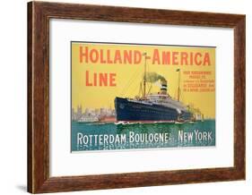 Poster Advertising 'Holland-America Line'-French School-Framed Giclee Print