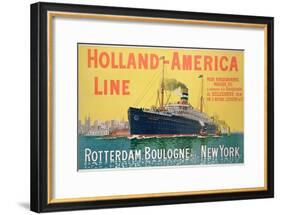 Poster Advertising 'Holland-America Line'-French School-Framed Giclee Print