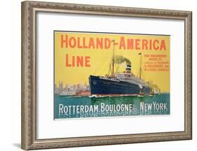 Poster Advertising 'Holland-America Line'-French School-Framed Giclee Print