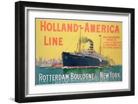 Poster Advertising 'Holland-America Line'-French School-Framed Giclee Print