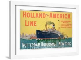 Poster Advertising 'Holland-America Line'-French School-Framed Giclee Print