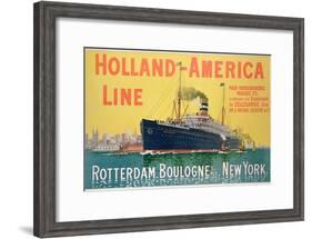 Poster Advertising 'Holland-America Line'-French School-Framed Giclee Print