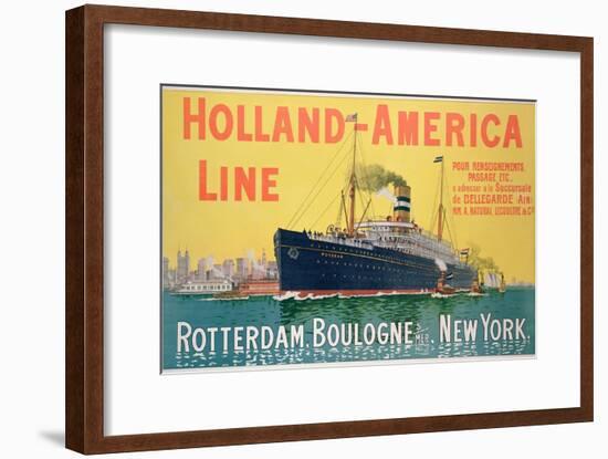 Poster Advertising 'Holland-America Line'-French School-Framed Giclee Print