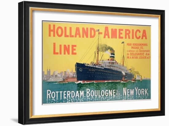 Poster Advertising 'Holland-America Line'-French School-Framed Giclee Print