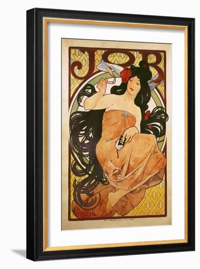 Poster Advertising 'Job', 1898-Alphonse Mucha-Framed Giclee Print