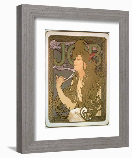 Poster Advertising 'Job' Cigarette Papers, 1896-Alphonse Mucha-Framed Giclee Print