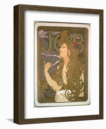 Poster Advertising 'Job' Cigarette Papers, 1896-Alphonse Mucha-Framed Giclee Print