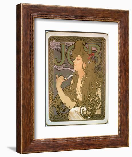 Poster Advertising 'Job' Cigarette Papers, 1896-Alphonse Mucha-Framed Giclee Print