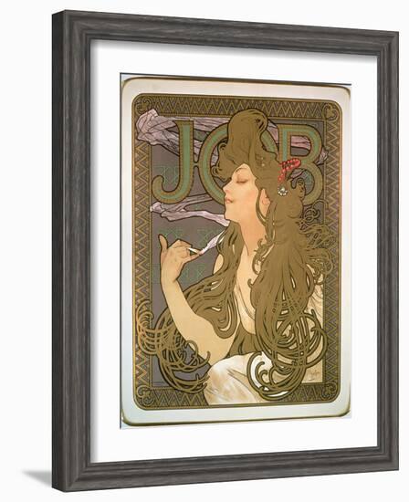 Poster Advertising 'Job' Cigarette Papers, 1896-Alphonse Mucha-Framed Giclee Print