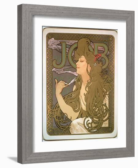 Poster Advertising 'Job' Cigarette Papers, 1896-Alphonse Mucha-Framed Giclee Print