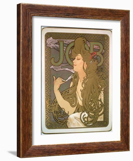 Poster Advertising 'Job' Cigarette Papers, 1896-Alphonse Mucha-Framed Giclee Print