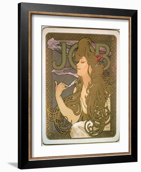 Poster Advertising 'Job' Cigarette Papers, 1896-Alphonse Mucha-Framed Giclee Print