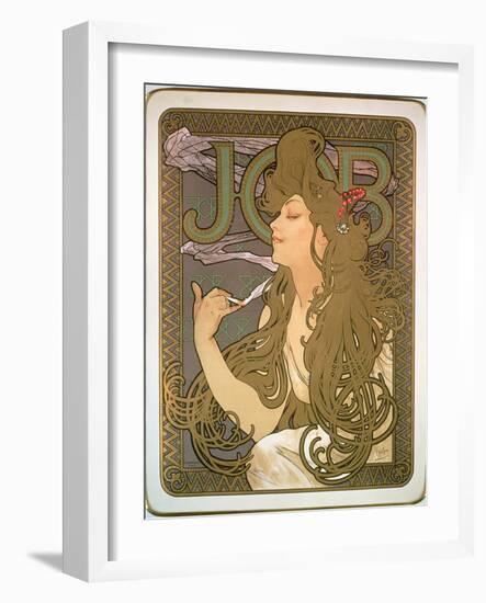 Poster Advertising 'Job' Cigarette Papers, 1896-Alphonse Mucha-Framed Giclee Print