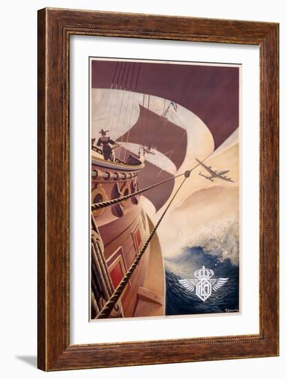 Poster Advertising 'Klm', C.1938-null-Framed Giclee Print