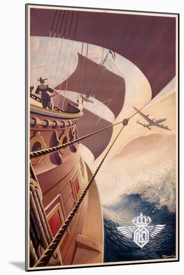 Poster Advertising 'Klm', C.1938-null-Mounted Giclee Print