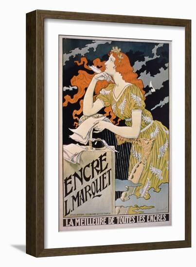 Poster Advertising 'L. Marquet Ink, the Best of All Inks', 1892 (Colour Litho)-Franz Grassel-Framed Giclee Print