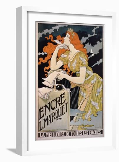 Poster Advertising 'L. Marquet Ink, the Best of All Inks', 1892 (Colour Litho)-Franz Grassel-Framed Giclee Print