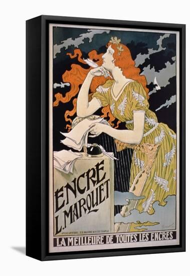 Poster Advertising 'L. Marquet Ink, the Best of All Inks', 1892 (Colour Litho)-Franz Grassel-Framed Premier Image Canvas