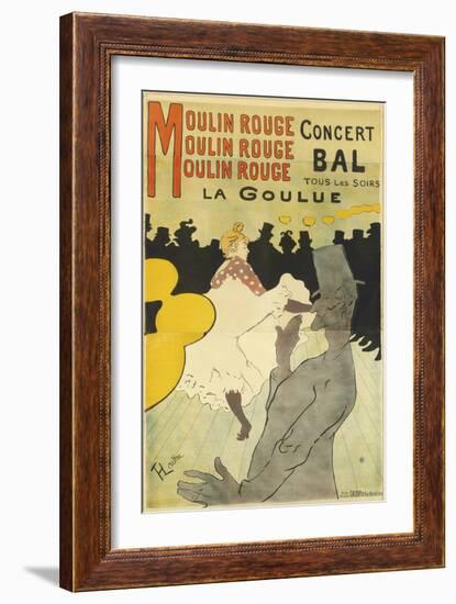 Poster Advertising 'La Goulue' at the Moulin Rouge, 1891-Henri de Toulouse-Lautrec-Framed Giclee Print