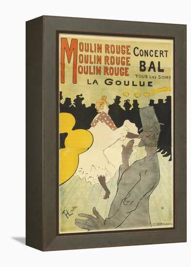 Poster Advertising 'La Goulue' at the Moulin Rouge, 1891-Henri de Toulouse-Lautrec-Framed Premier Image Canvas