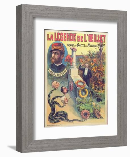 Poster Advertising 'La Legende De L'Oeillet', a Play by Georges Fagot (Colour Litho)-Candido Aragonez de Faria-Framed Giclee Print