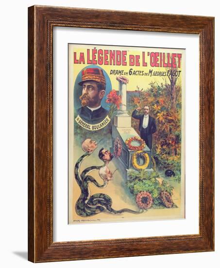 Poster Advertising 'La Legende De L'Oeillet', a Play by Georges Fagot (Colour Litho)-Candido Aragonez de Faria-Framed Giclee Print