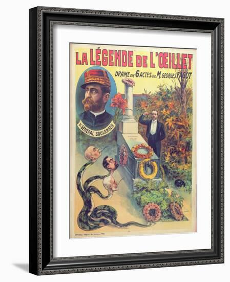 Poster Advertising 'La Legende De L'Oeillet', a Play by Georges Fagot (Colour Litho)-Candido Aragonez de Faria-Framed Giclee Print