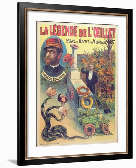 Poster Advertising 'La Legende De L'Oeillet', a Play by Georges Fagot (Colour Litho)-Candido Aragonez de Faria-Framed Giclee Print