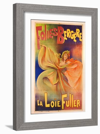 Poster Advertising La Loie Fuller at the Folies Bergere-Charles Lucas-Framed Giclee Print