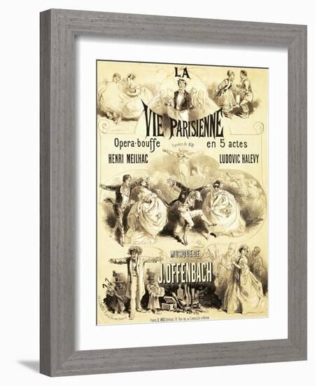 Poster Advertising "La Vie Parisienne," an Operetta by Jacques Offenbach 1886-Jules Chéret-Framed Giclee Print