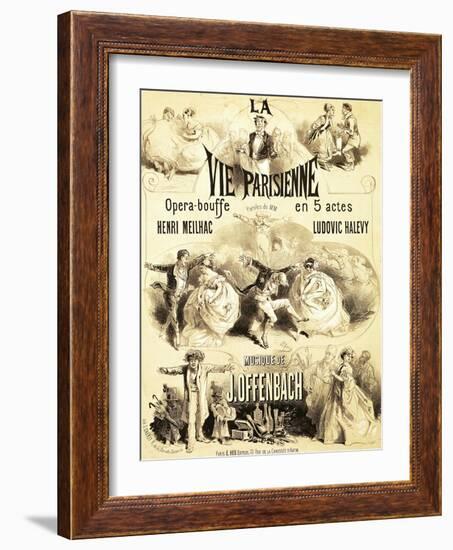 Poster Advertising "La Vie Parisienne," an Operetta by Jacques Offenbach 1886-Jules Chéret-Framed Giclee Print