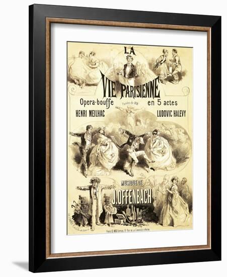 Poster Advertising "La Vie Parisienne," an Operetta by Jacques Offenbach 1886-Jules Chéret-Framed Giclee Print