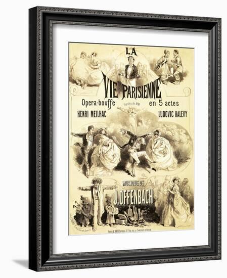 Poster Advertising "La Vie Parisienne," an Operetta by Jacques Offenbach 1886-Jules Chéret-Framed Giclee Print