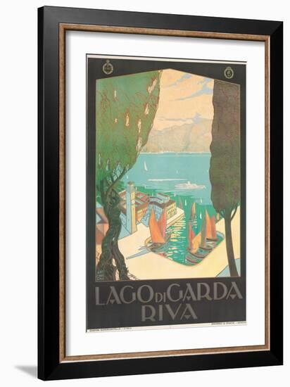 Poster Advertising Lago Di Garda, Riva, C. 1926-Antonio Simeoni-Framed Giclee Print