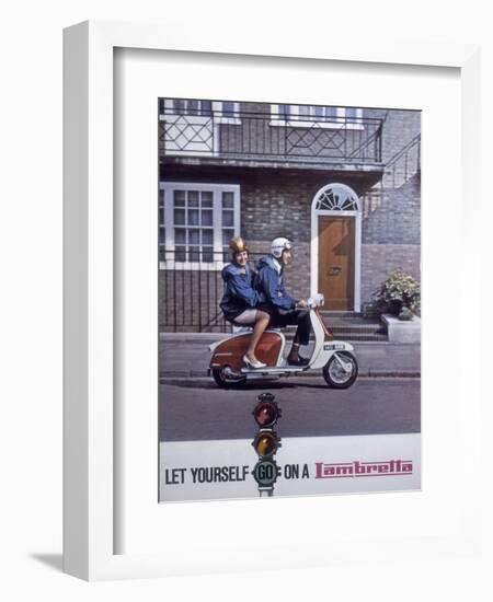 Poster Advertising Lambretta Scooters, 1963-null-Framed Giclee Print