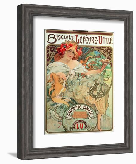 Poster Advertising 'Lefevre-Utile' Biscuits, 1896-Alphonse Mucha-Framed Giclee Print