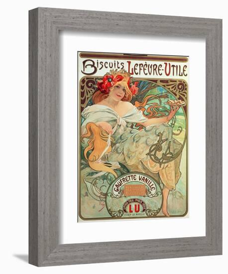 Poster Advertising 'Lefevre-Utile' Biscuits, 1896-Alphonse Mucha-Framed Giclee Print