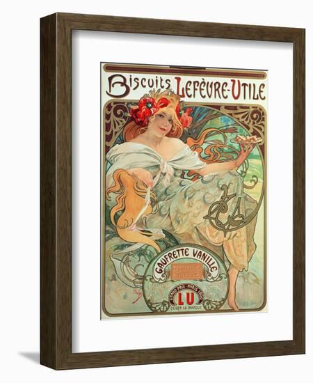 Poster Advertising 'Lefevre-Utile' Biscuits, 1896-Alphonse Mucha-Framed Giclee Print