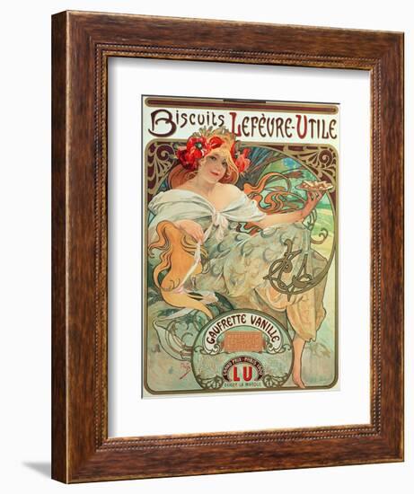 Poster Advertising 'Lefevre-Utile' Biscuits, 1896-Alphonse Mucha-Framed Giclee Print