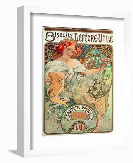 Poster Advertising 'Lefevre-Utile' Biscuits, 1896-Alphonse Mucha-Framed Giclee Print