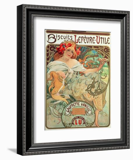 Poster Advertising 'Lefevre-Utile' Biscuits, 1896-Alphonse Mucha-Framed Giclee Print