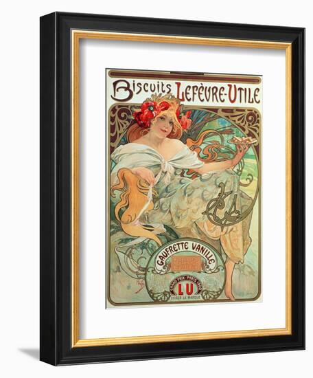 Poster Advertising 'Lefevre-Utile' Biscuits, 1896-Alphonse Mucha-Framed Giclee Print