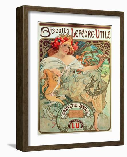 Poster Advertising 'Lefevre-Utile' Biscuits, 1896-Alphonse Mucha-Framed Giclee Print