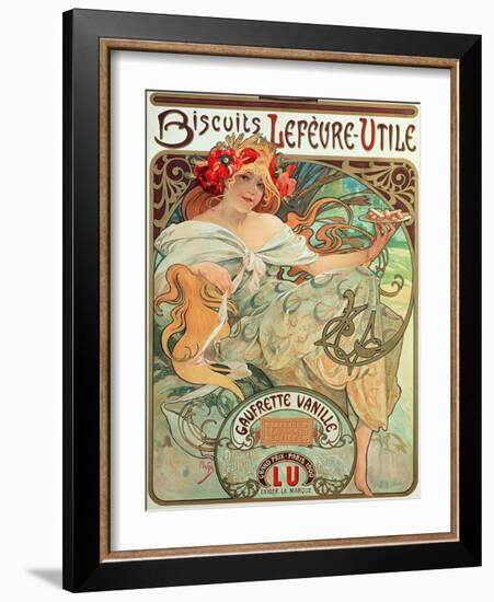 Poster Advertising 'Lefevre-Utile' Biscuits, 1896-Alphonse Mucha-Framed Giclee Print