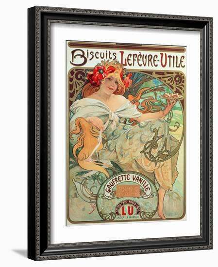 Poster Advertising 'Lefevre-Utile' Biscuits, 1896-Alphonse Mucha-Framed Giclee Print