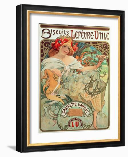 Poster Advertising 'Lefevre-Utile' Biscuits, 1896-Alphonse Mucha-Framed Giclee Print