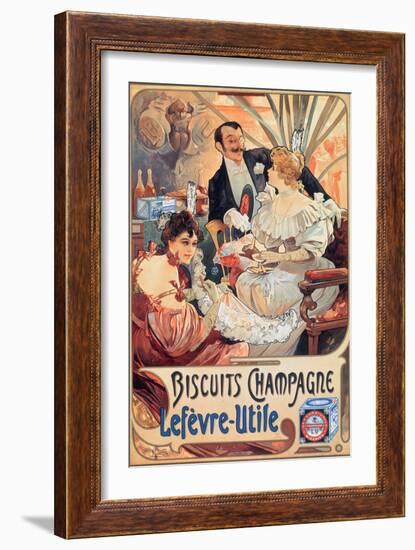 Poster Advertising 'Lefevre-Utile' Champagne Biscuits, 1896-Alphonse Mucha-Framed Giclee Print