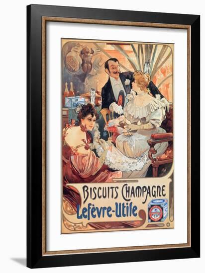 Poster Advertising 'Lefevre-Utile' Champagne Biscuits, 1896-Alphonse Mucha-Framed Giclee Print