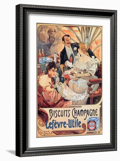 Poster Advertising 'Lefevre-Utile' Champagne Biscuits, 1896-Alphonse Mucha-Framed Giclee Print